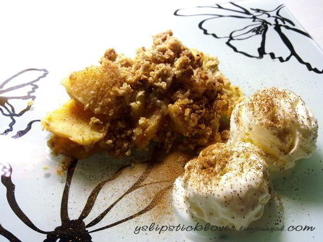 Рецепт айвового крамбла из смеси хлопьев