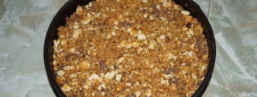 банановый крамбль с ванильным соусом. Шаг 5