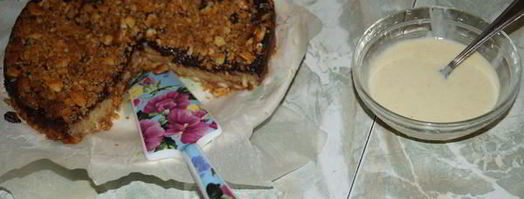 банановый крамбль с ванильным соусом. Шаг 9