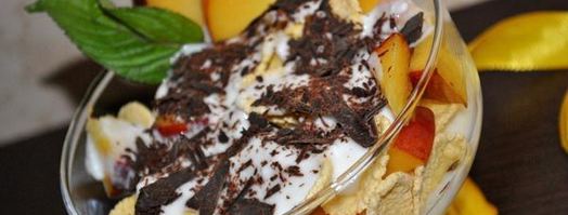 десерт персиковый с йогуртом и хлопьями. Шаг 6
