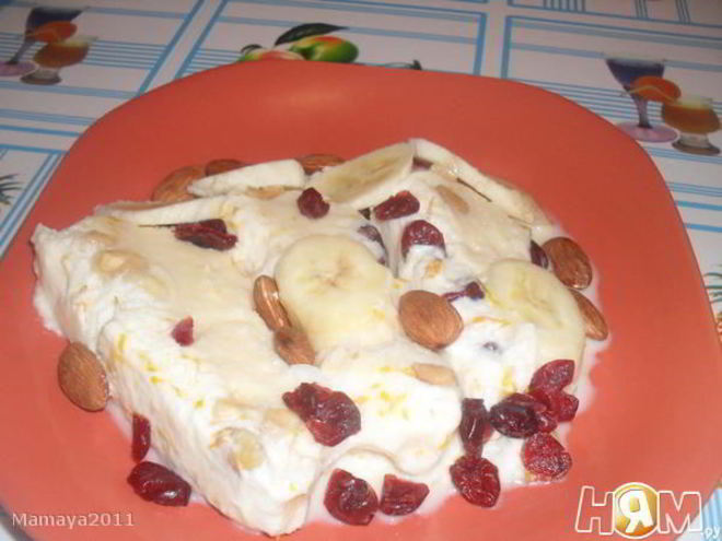 Рецепт французского шоколадного террина с бананом и клюквой