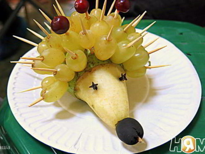 Рецепт фруктового десерта ежик