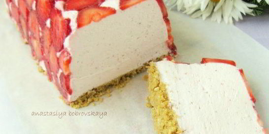 Клубничный творожно-сливочный десерт