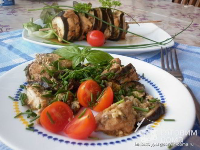 Рецепт баклажановых конфеток с курицей