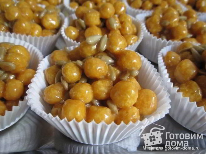 Рецепт конфет из круглого корнфлекса с семечками и ирисками