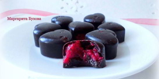 Шоколадные конфеты с малиной