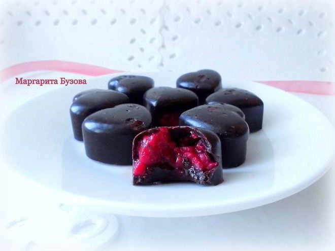 Рецепт шоколадных конфет с малиной