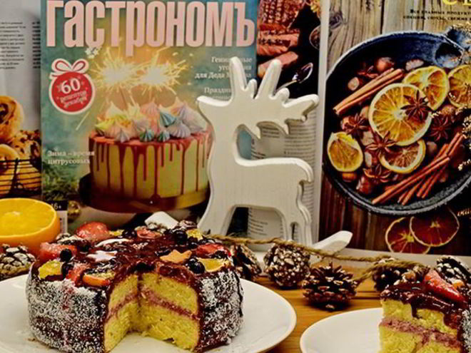 Рецепт апельсинового бисквита с клубничным крем-чизом и бельгийским шоколадом