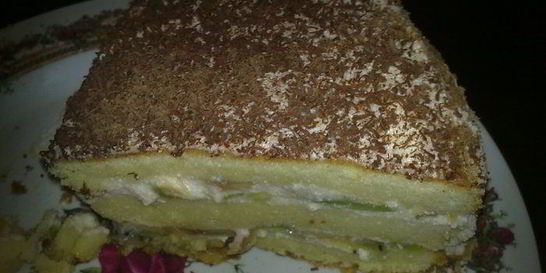Бисквит со сметанно-йогуртовым кремом