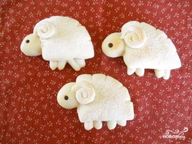 Рецепт булочек с кремом в виде барашек
