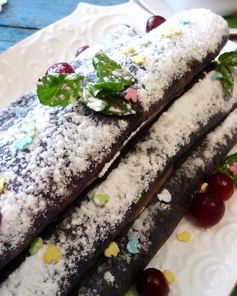 Черничные блинчики с кремом из маскарпоне