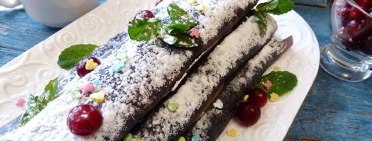 черничные блинчики с кремом из маскарпоне. Шаг 4