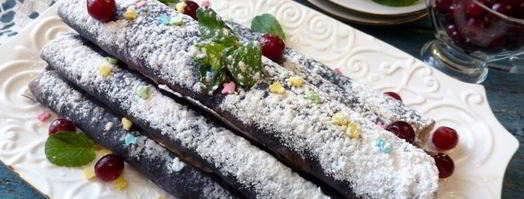 черничные блинчики с кремом из маскарпоне. Шаг 5