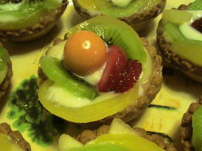 Рецепт фруктовых корзинок с заварным кремом