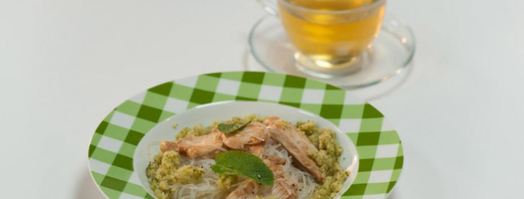 фунчоза с кремом из цукини и курицей. Шаг 7