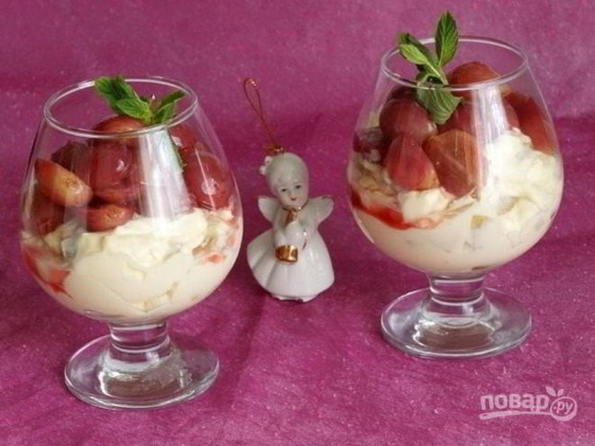 Рецепт грушевого крема с виноградом