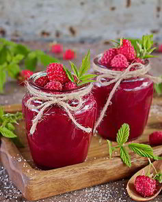 Крем-мед с малиной