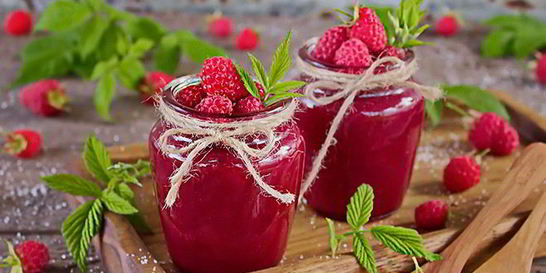 Крем-мед с малиной