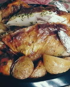 Курица, фаршированная крем-сыром и зеленью