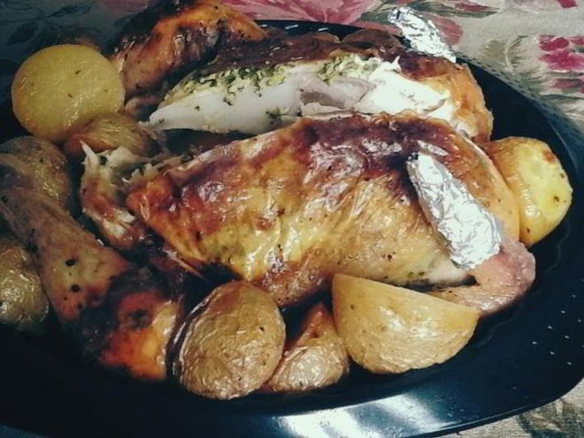 Рецепт курицы, фаршированной крем-сыром и зеленью