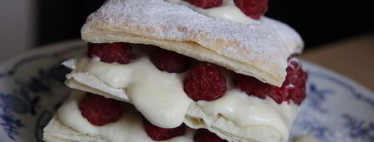 мильфей с заварным кремом и малиной. Шаг 3