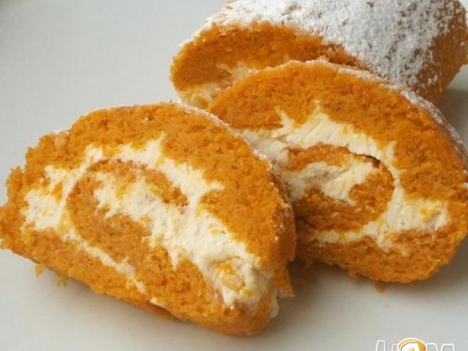 Рецепт морковного рулета с творожно-шоколадным кремом