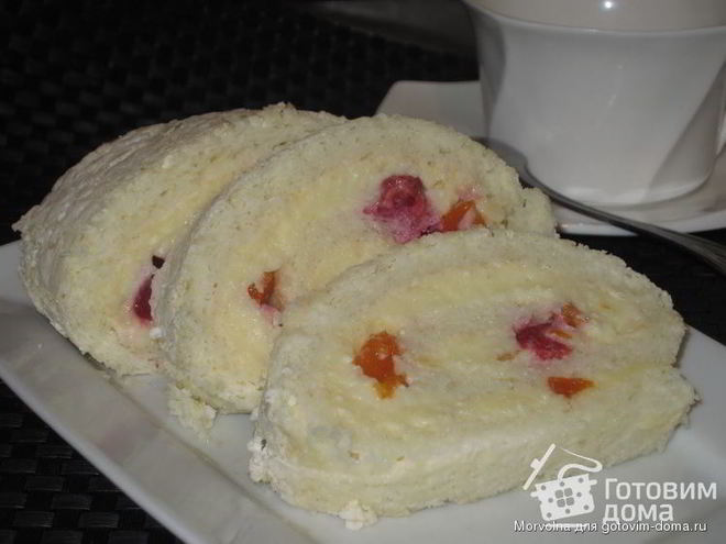 Рецепт рулета на белках с заварным кремом