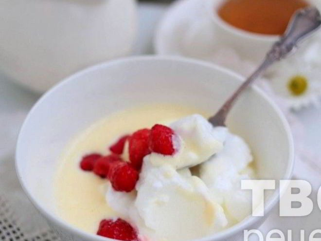 Рецепт снежков с малиной и кремом