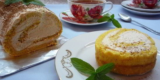 Тыквенный рулет с карамельным кремом