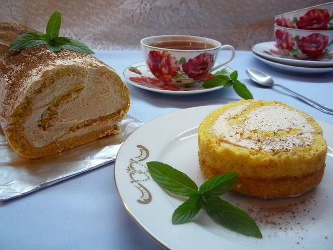 Рецепт тыквенного рулета с карамельным кремом