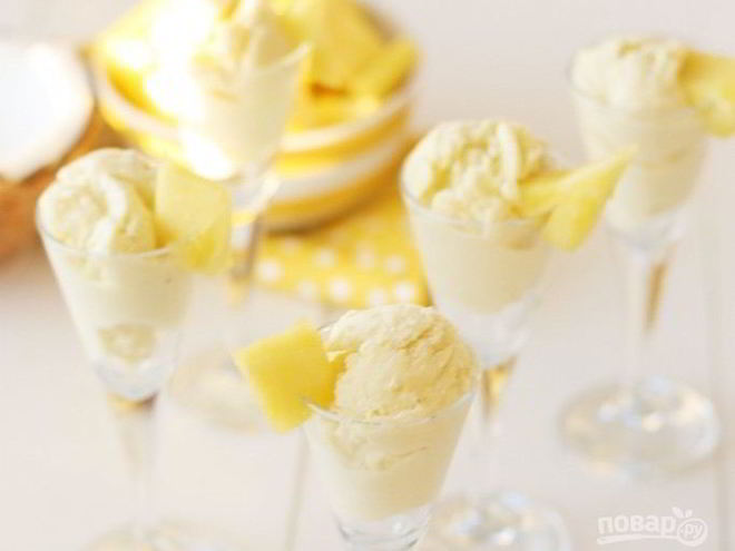 Рецепт ананасового мороженого