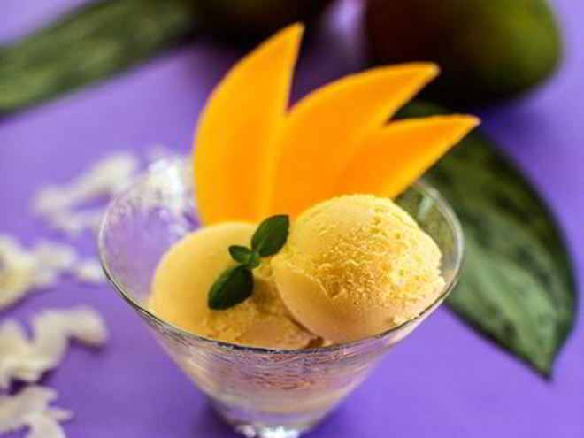 Рецепт кокосового мороженого с манго