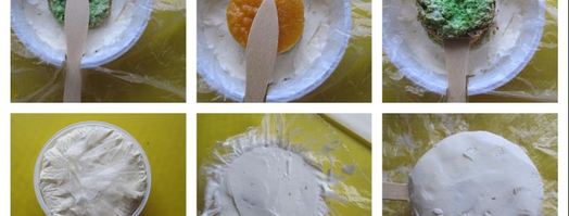 мороженое с кокосово-фисташковой прослойкой и сорбетом из маракуйи. Шаг 4