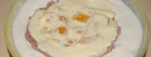 торт-мороженое с консервированными персиками. Шаг 5