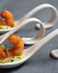 Мусс из авокадо с креветками