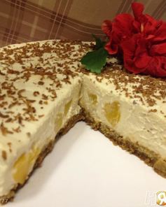 Мусс из белого шоколада с персиками