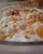 Творожно-апельсиновыый мусс с меренгой и апельсинами