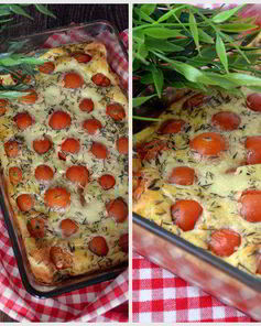 Несладкий клафути с томатами черри и пармезаном