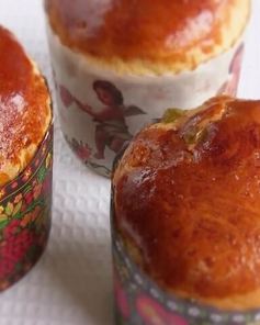 Кулич Пасхальный медовый на воде с цукатами и изюмом