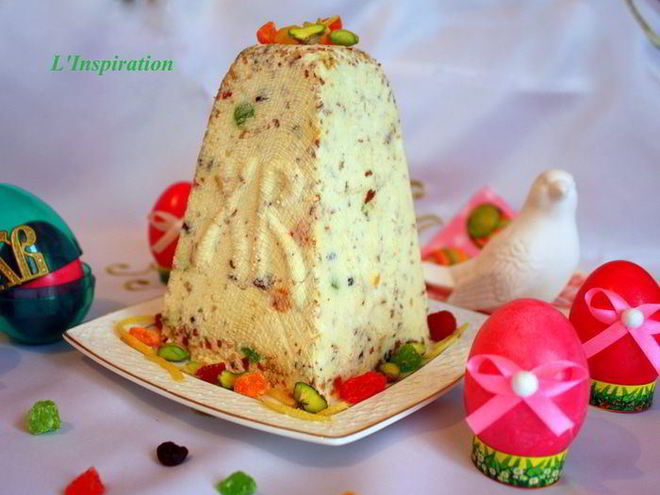 Рецепт нежнейшей ванильной пасхи с миндалем и цукатами