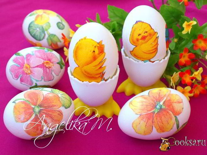 Рецепт пасхальных яиц в стиле декупаж
