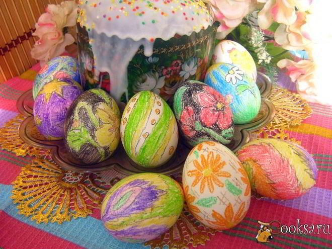 Рецепт расписных пасхальных яиц