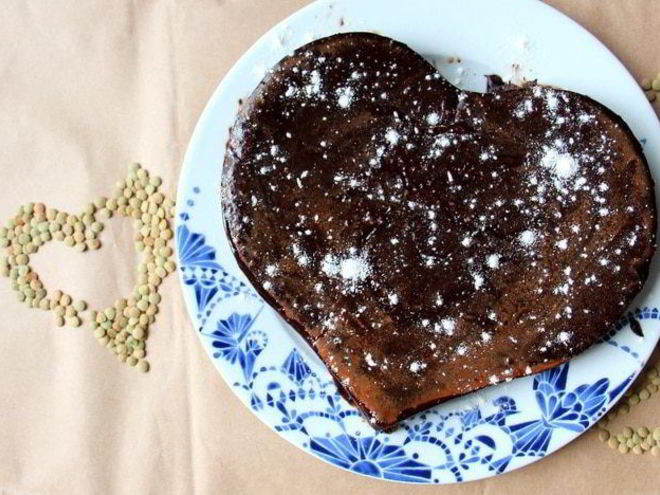 Рецепт постного десерта брауни с чечевицей