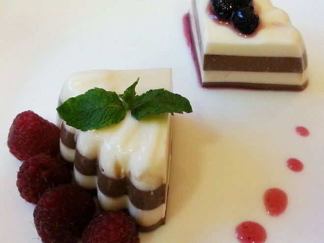 Рецепт шоколадна-ванильной панна-котта