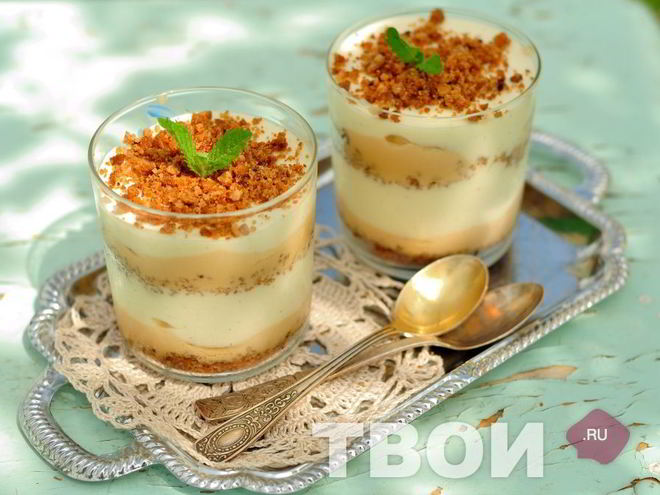 Рецепт слоеного десерта бананового пудинг