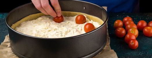 киш с сырным суфле и помидорами черри. Шаг 9