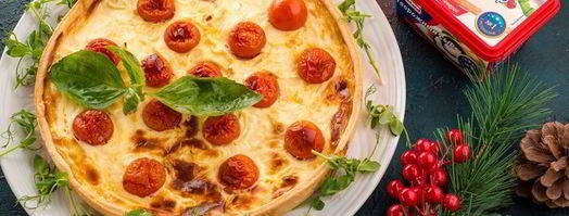 киш с сырным суфле и помидорами черри. Шаг 10