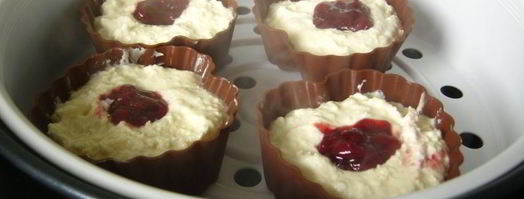 паровое творожное суфле с вишневым конфитюром. Шаг 8