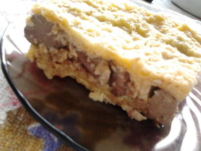 Рецепт суфле из куриной печени в вафельных коржах