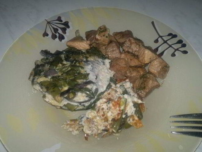 Рецепт суфле со стручковой фасолью и свинина в итальянском стиле